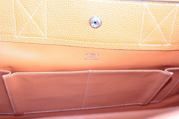 Replica Hermes Cowhide Cabag Weekender Bag Orange On Sale - Click Image to Close